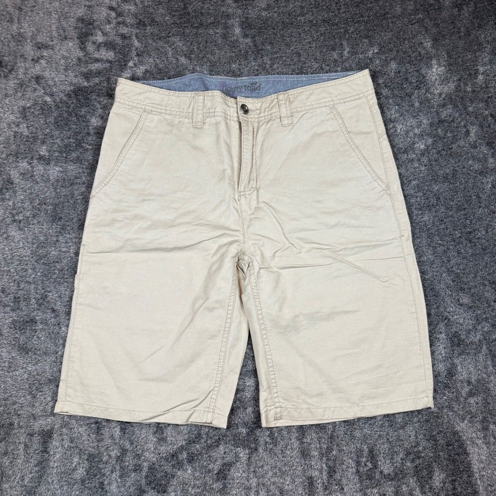 Toad & Co Horny Toad Shorts Mens 34 Linen Cotton Khaki Outdoor Hiking Casual